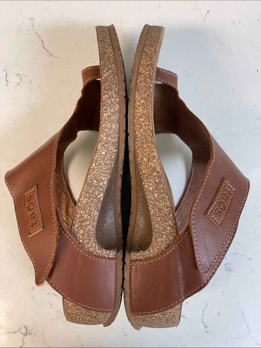 Taos Footwear Womens Loop Sandal Brandy Brown Colored Leather Upper Size Euro 38 - Picture 8 of 17